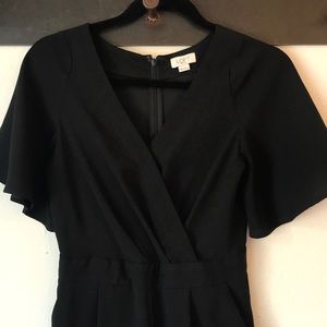 Loft - Black jumpsuit with flutter sleeves